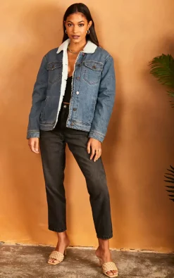 Noisy May Denim Teddy Jacket In Blue 6 Noisy May Denim Teddy Jacket In Blue -DRESSES SHOP 2022 03 10 Jen Julia NoisyMay13613