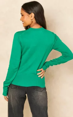 JJXX Long Sleeved Crew Neck Top In Green -DRESSES SHOP 2022 03 15 TOM Julia JJXX14389