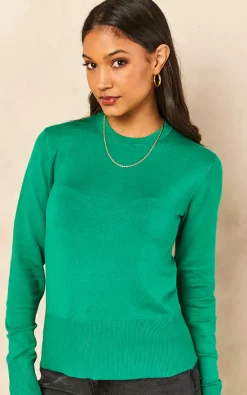 JJXX Long Sleeved Crew Neck Top In Green -DRESSES SHOP 2022 03 15 TOM Julia JJXX14396