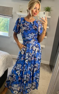 JOLIE MOI Gianna Floral Maxi Dress, Royal/Multi -DRESSES SHOP 2022 03 16 Sasha JolieMoi53