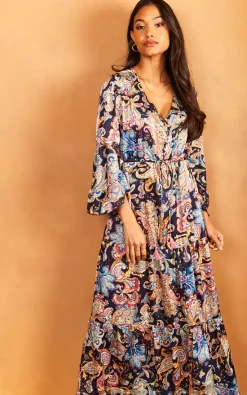 Bella And Blue Angel Sleeve Paisley Maxi Dress In Blue -DRESSES SHOP 2022 03 31 Jen Julia Bella Blue21971