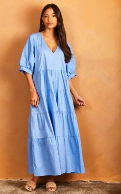Øst London Tiered Maxi Smock Dress Light Blue -DRESSES SHOP 2022 03 31 Jen Julia OST23860