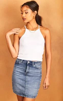 Pieces Denim Mini Skirt In Light Blue -DRESSES SHOP 2022 03 31 Jen Julia Pieces22961