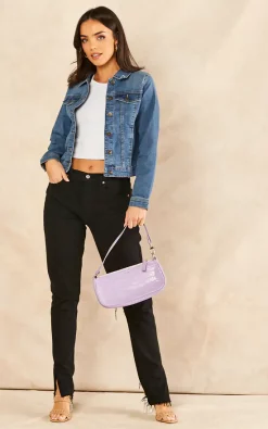 Pieces Denim Jacket In Medium Blue