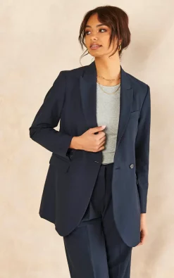 JJXX Double Breasted Blazer In Navy -DRESSES SHOP 2022 04 12 Jen Nayha JJXX26618