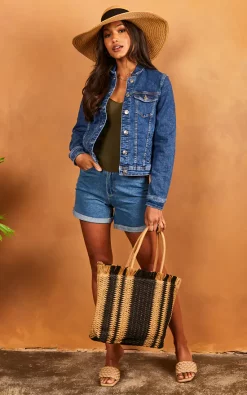ONLY Denim Jacket In Medium Blue -DRESSES SHOP 2022 04 25 Jen Julia Only 31702