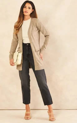 Object Cardigan With Pockets In Beige