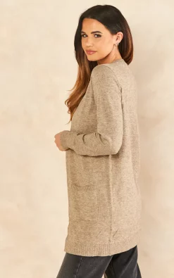 Object Cardigan With Pockets In Beige -DRESSES SHOP 2022 04 28 Jen Naomi Object39498