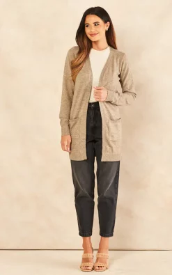 Object Cardigan With Pockets In Beige -DRESSES SHOP 2022 04 28 Jen Naomi Object39501