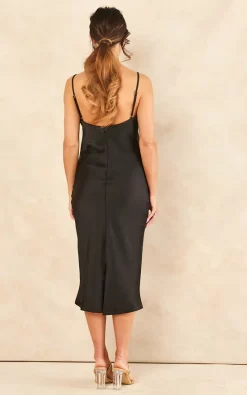 URBAN TOUCH Cowl Neck Satin Slip Cami Midi Dress Black -DRESSES SHOP 2022 04 28 Jen Naomi UrbanTouch38930
