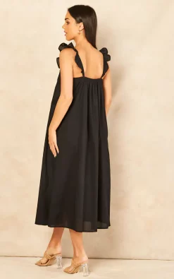 ONLY Frill Strap Midi Dress In Black -DRESSES SHOP 2022 05 31 Jen Mollie Only41532