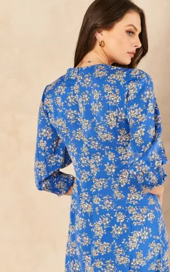 Bella And Blue Tiered Floral Midi Dress In Blue -DRESSES SHOP 2022 06 14 Jem SallyAnne Bella Blue46752