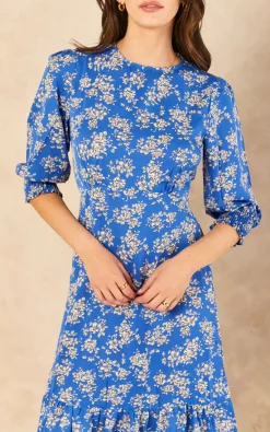 Bella And Blue Tiered Floral Midi Dress In Blue -DRESSES SHOP 2022 06 14 Jem SallyAnne Bella Blue46759