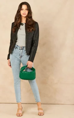 ONLY Faux Leather Jacket In Black