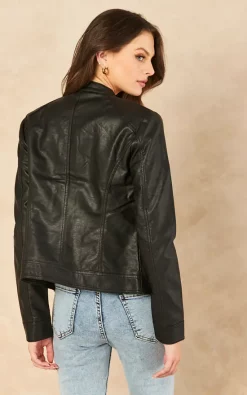 ONLY Faux Leather Jacket In Black -DRESSES SHOP 2022 06 14 Jen SallyAnne Only46077