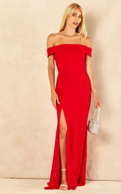 True Violet Red Bandeau Maxi Gown
