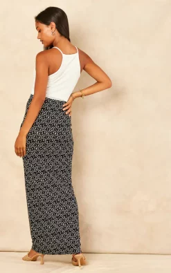 SIGNAGE Black Print Pencil Maxi Skirt -DRESSES SHOP 2022 07 19 Jen Julia Signage56883
