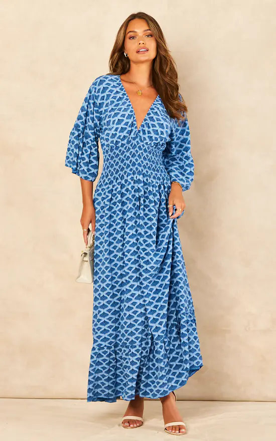 Blue Vanilla Jaxine Geo Print Dress 3 Blue Vanilla Jaxine Geo Print Dress - Image 3