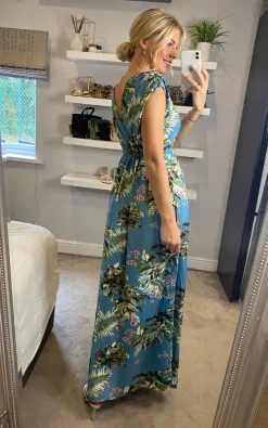 Ruby Rocks Martini Maxi Dress Tropical Spring Blue -DRESSES SHOP 2022 08 02Sasha RubyRocks6