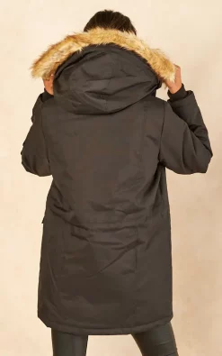 Noisy May Hooded Fur Parka In Black -DRESSES SHOP 2022 08 03 Jen Shree NoisyMay64628