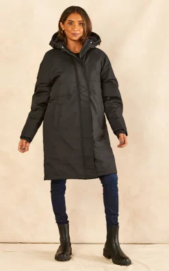 JJXX Hooded Parka Coat In Black