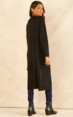 Pieces Long Sleeve Longline Cardigan In Black -DRESSES SHOP 2022 08 31 Jen Shree Pieces73126