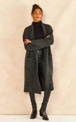 VM Long Sleeve Knitted Coatigan In Dark Grey -DRESSES SHOP 2022 09 02 Jen Shree VM76122