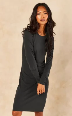 Vila Long Sleeve Midi Dress In Black -DRESSES SHOP 2022 09 06 Jen Cathrina Vila76574