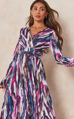 Jenerique Long Sleeve Midi Dress In Multicolour Print -DRESSES SHOP 2022 09 13 Tom Shree Jenerique11322