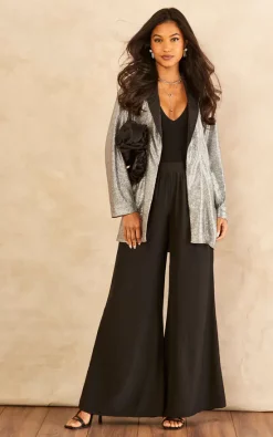 India Gray Textured Blazer In Silver