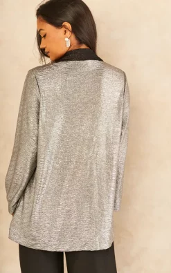 India Gray Textured Blazer In Silver -DRESSES SHOP 2022 11 16 Tom Julia IndiaGray21925