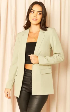 Pieces Fitted Blazer In Light Olive -DRESSES SHOP 2022 11 29 Jen Mollie Pieces25672