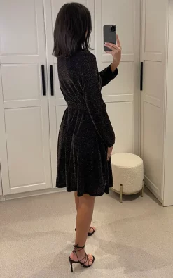 KURT MULLER Gold Shimmer Sparkle Crossover Dress -DRESSES SHOP 2022 12 02 Mollie KurtMuller64