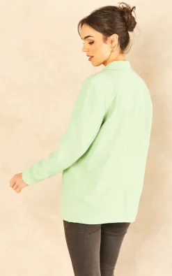 Noisy May Classic Blazer In Sage Green -DRESSES SHOP 2022 12 06 Jen Mollie NoisyMay26776