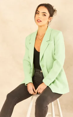 Noisy May Classic Blazer In Sage Green