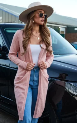 Vila Pink Long Sleeve Knit Cardigan