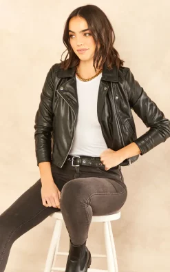 VM Faux Leather Jacket In Black