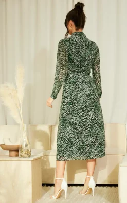 Bella And Blue Long Sleeve Shirt Dress In Green Animal Print -DRESSES SHOP 2023 01 20 CLOUD9 Tom Mollie Bella Blue32723