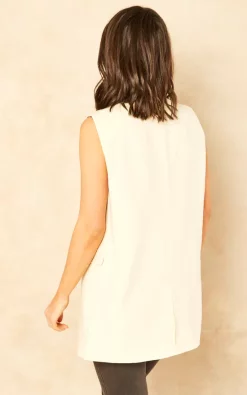 JJXX Sleeveless Blazer In Cream -DRESSES SHOP 2023 01 27 Jen Mollie JJXX36648