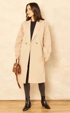 Noisy May Longline Trench Coat In Beige -DRESSES SHOP 2023 01 27 Jen Mollie NoisyMay36676