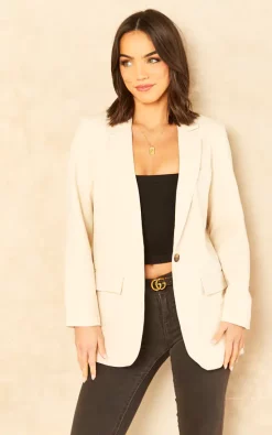 Object Single Breast Blazer In Cream 6 Object Single Breast Blazer In Cream -DRESSES SHOP 2023 01 27 Jen Mollie Object35536