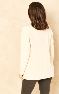 Object Single Breast Blazer In Cream 7 Object Single Breast Blazer In Cream -DRESSES SHOP 2023 01 27 Jen Mollie Object35545