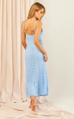 Bardot Lace Midi Dress In Light Blue -DRESSES SHOP 2023 02 10 Jen39609