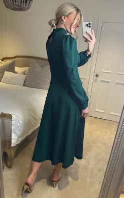 SIGNAGE Green Long Sleeve Turtle Neck Midi Dress -DRESSES SHOP 2023 02 14 Sasha Signage39