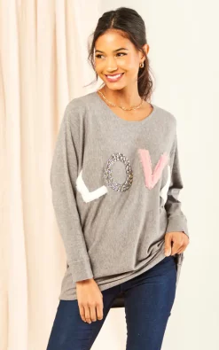 Apricot Grey 'Love' Oversized Jumper 6 Apricot Grey 'Love' Oversized Jumper -DRESSES SHOP 2023 02 17 Jen Julia Apricot43585