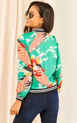 Ruby Rocks Lush Eastern Peacock Bomber Jacket In Emerald Green -DRESSES SHOP 2023 02 17 Jen Julia RubyRocks44037