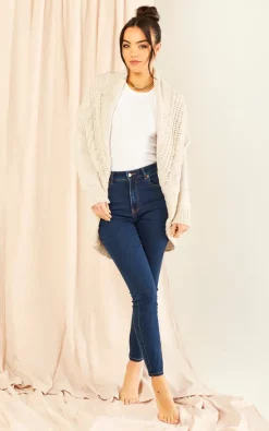 LOVE Chunky Pleat Long Cardigan In Ivory Cream -DRESSES SHOP 2023 02 17 Jen Mollie Love43812