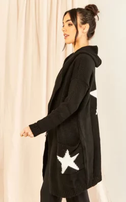 MOE Black Hooded Star Cardigan -DRESSES SHOP 2023 02 17 Jen Mollie OneSize43861