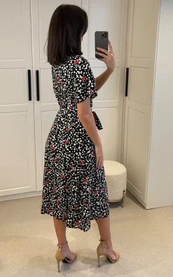 D.Anna Multicolour Leopard & Floral Print Midi Wrap Dress With Belt Fastening -DRESSES SHOP 2023 02 22 Mollie Danna33