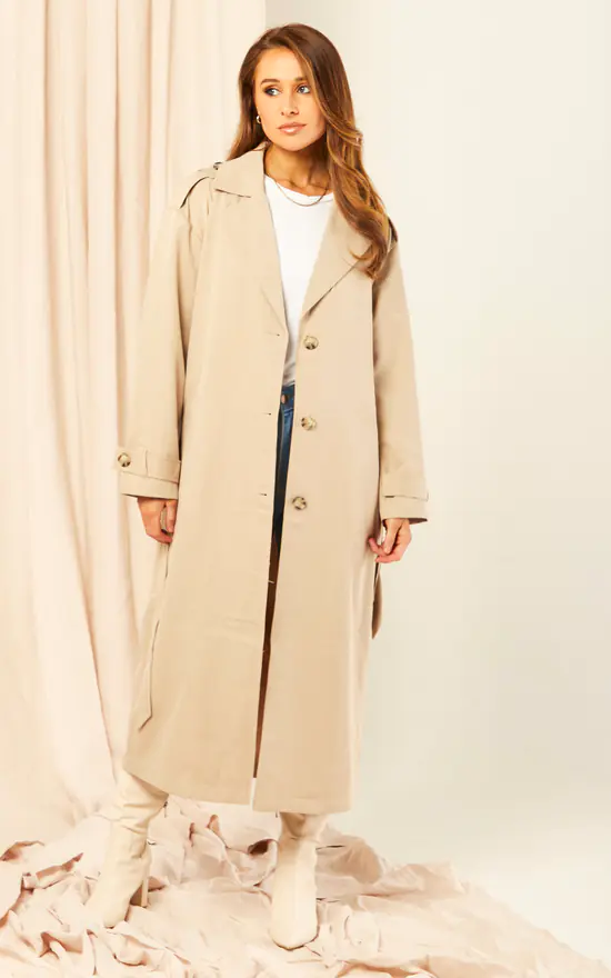 ONLY Trench Coat In Beige 2 ONLY Trench Coat In Beige - Image 2